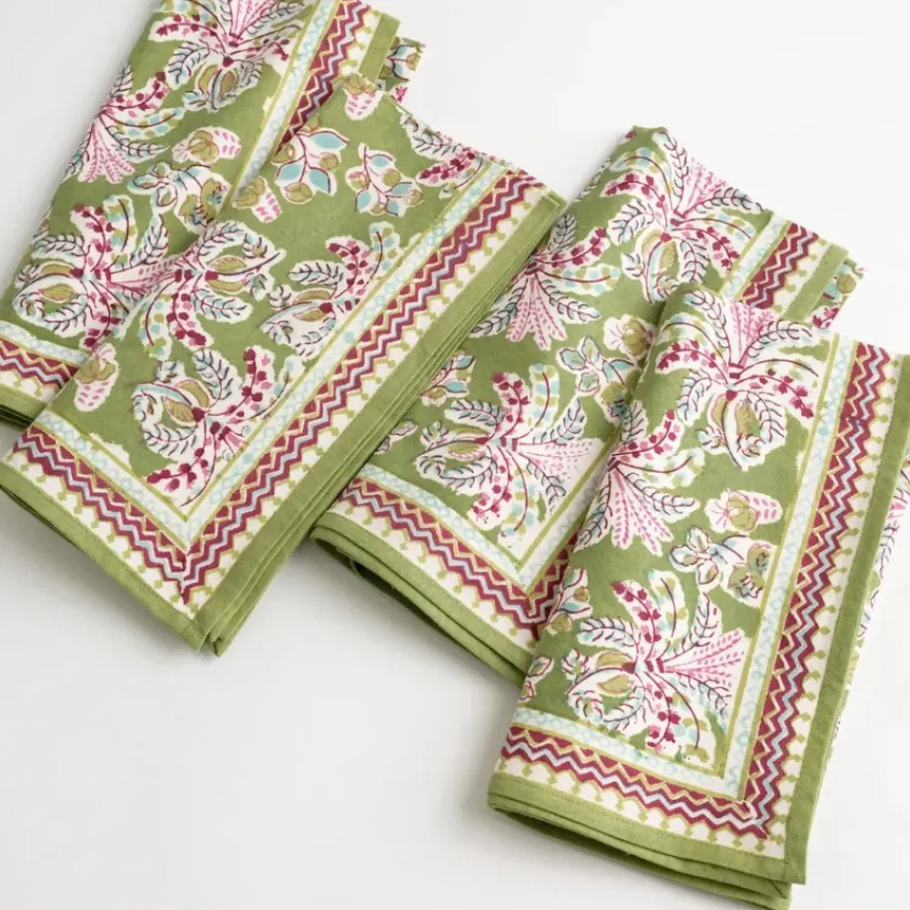 Pomegranate Inc Grecian Palm Fern & Magenta Napkin | Set of 4 Best