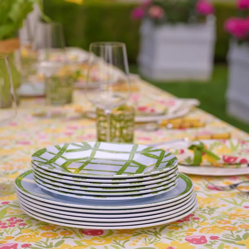 Pomegranate Inc Green Bamboo Melamine Dinner Plate | Set of 6 Clearance