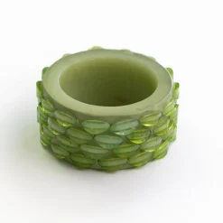 Pomegranate Inc Green Round Resin Beaded Napkin Ring | Set of 4 Sale