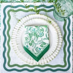 Pomegranate Inc Green Square Wave Placemat | Set of 4 Online