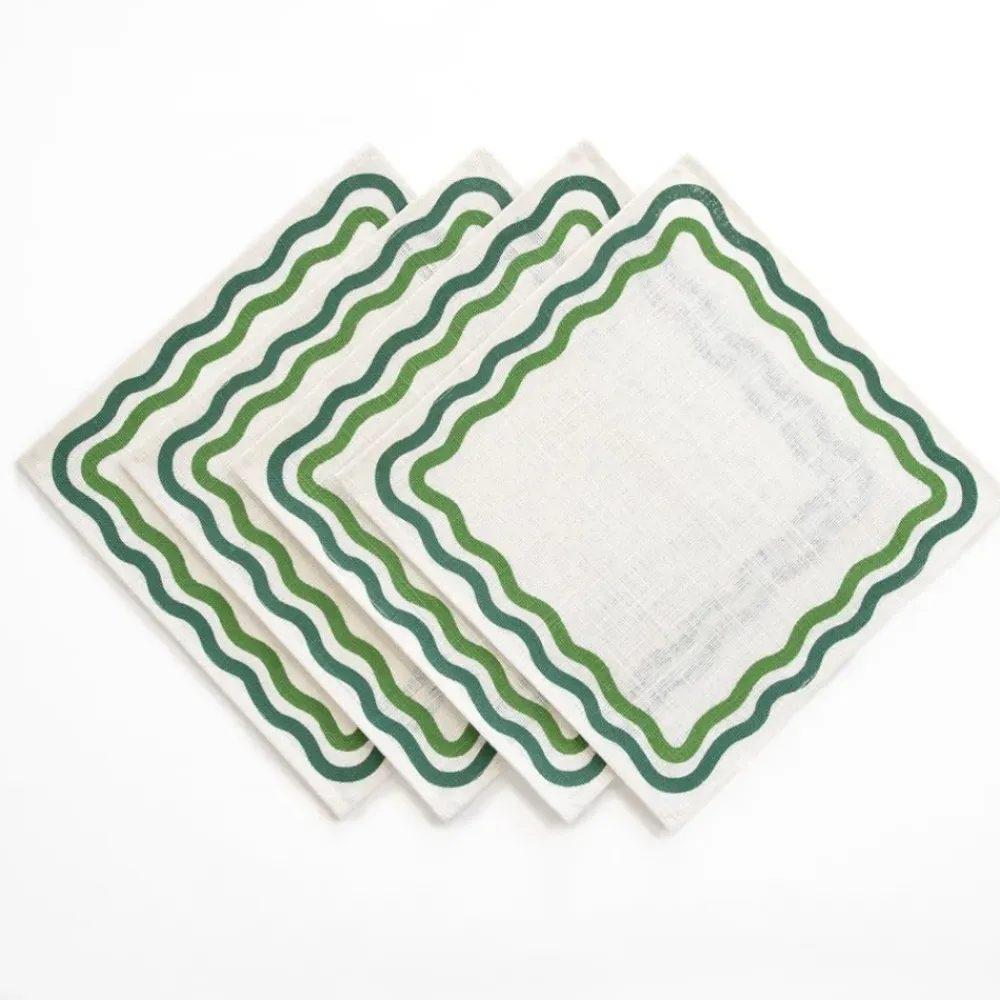 Pomegranate Inc Green Square Wave Placemat | Set of 4 Online