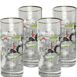 Pomegranate Inc Hunt Scene Highball Glass | Set 4 Outlet