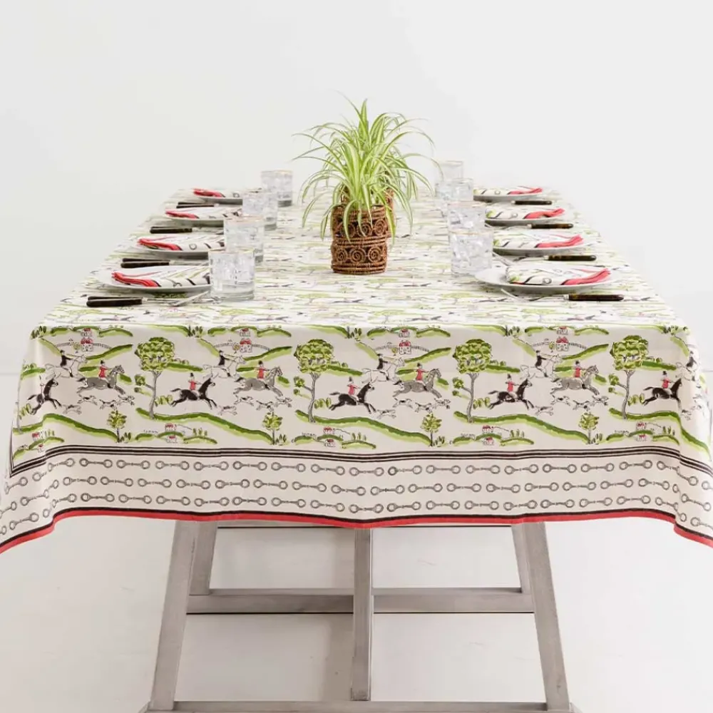 Pomegranate Inc Hunt Scene Tablecloth New