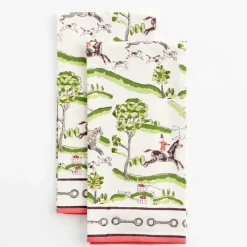 Pomegranate Inc Hunt Scene Tea towels New