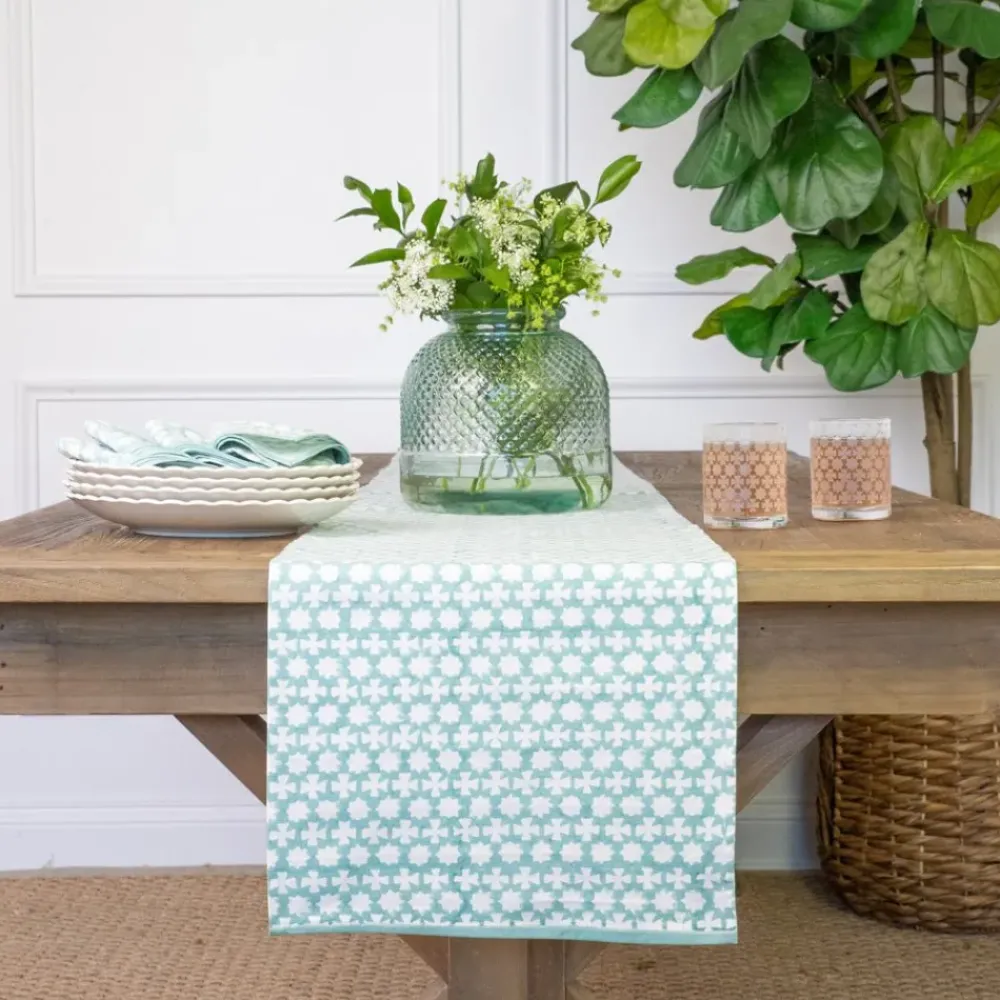 Pomegranate Inc India Hicks Cuban Cross Palladian Blue Table Runner Discount