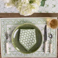Pomegranate Inc India Hicks Cuban Flower Blue & Green Placemats