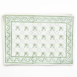 Pomegranate Inc India Hicks Cuban Flower Blue & Green Placemats