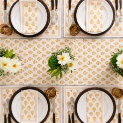 Pomegranate Inc India Hicks Home Carnation Golden Placemat | Set of 4 New