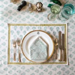 Pomegranate Inc India Hicks Home Carnation Seafoam Placemat | Set of 4 Hot
