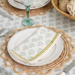 Pomegranate Inc India Hicks Home Carnation Seafoam Napkin | Set of 4 Online