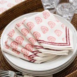 Pomegranate Inc India Hicks Home Carnation Blush Napkin | Set of 4 Online
