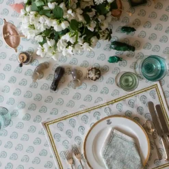 Pomegranate Inc India Hicks Home Carnation Seafoam Tablecloth Sale