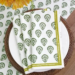 Pomegranate Inc India Hicks Home Carnation Hunter Green Napkin | Set of 4 Hot