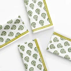 Pomegranate Inc India Hicks Home Carnation Hunter Green Napkin | Set of 4 Hot