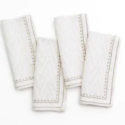 Pomegranate Inc India Hicks Home Chevron Napkins | Set of 4 New