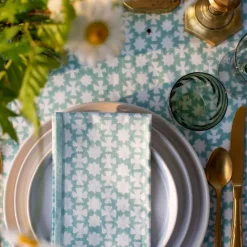 Pomegranate Inc India Hicks Home Cuban Cross Palladian Blue Napkins New