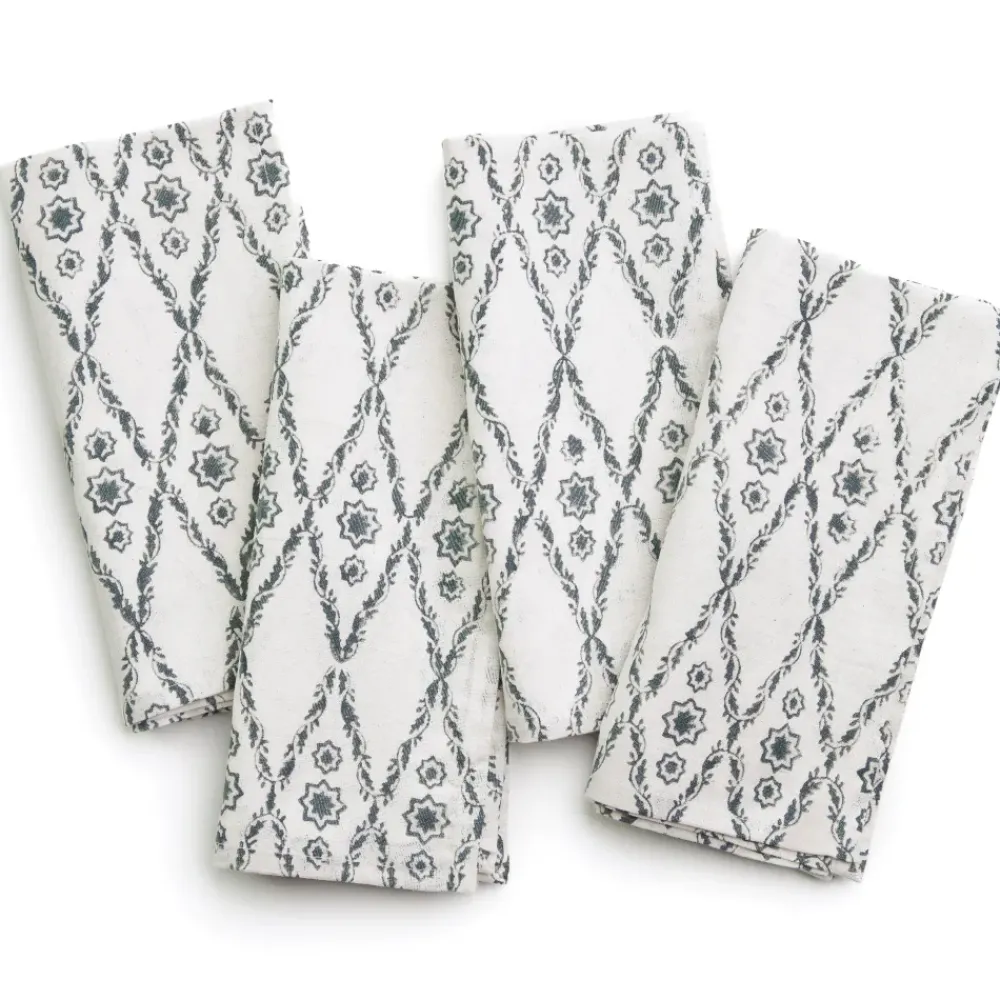 Pomegranate Inc India Hicks Home Diamond Blue Napkins | Set of 4 Best