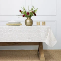 Pomegranate Inc India Hicks Home Embroidered Diamond White Tablecloth Online