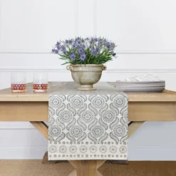 Pomegranate Inc India Hicks Home Medals & Mustaches Table Runner Outlet