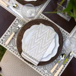 Pomegranate Inc India Hicks Home Medals & Mustaches Placemats | Set of 4 New