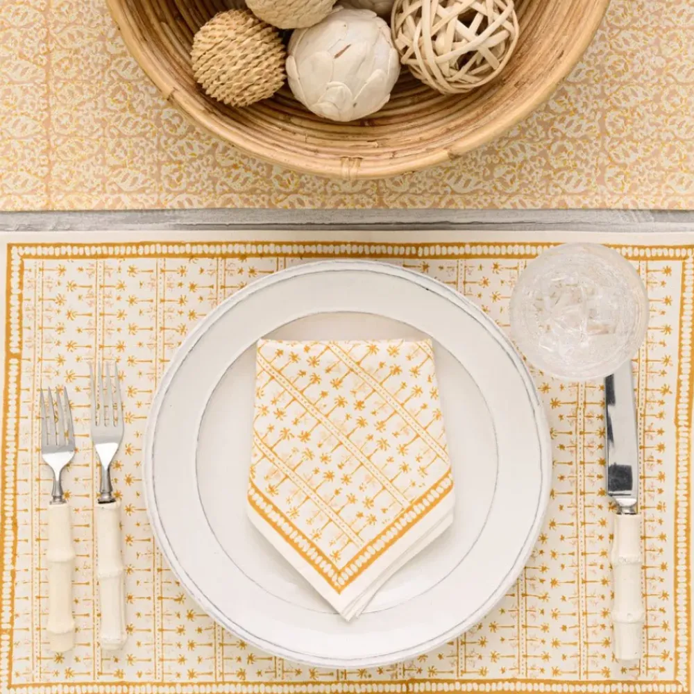 Pomegranate Inc India Hicks Home Palm Avenue Golden Placemat | Set of 4 Clearance