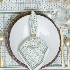 Pomegranate Inc India Hicks Home Palm Avenue Hunter Green Napkin | Set of 4