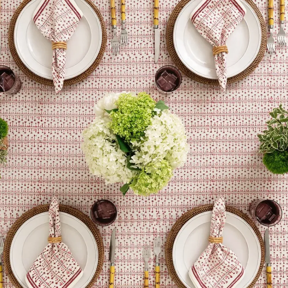 Pomegranate Inc India Hicks Home Palm Avenue Blush Tablecloth New