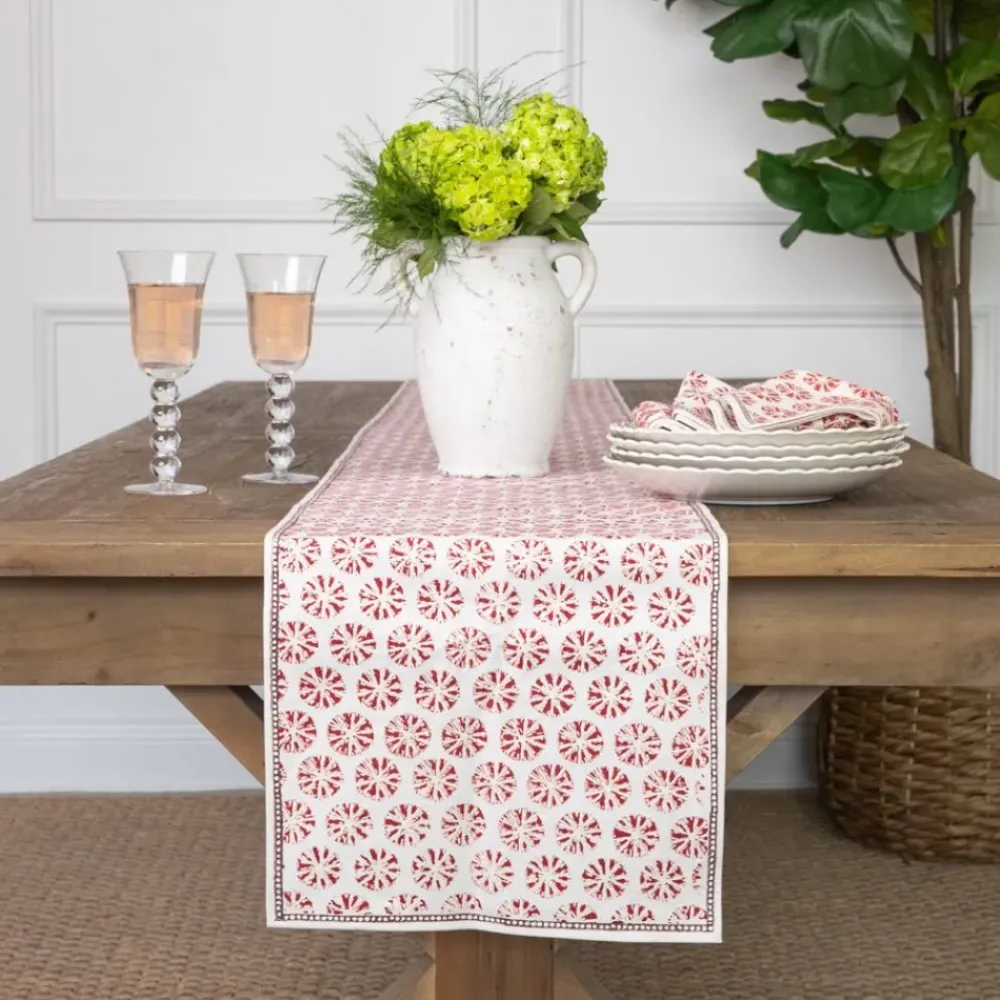 Pomegranate Inc India Hicks Home Sea Biscuit Red Table Runner Outlet
