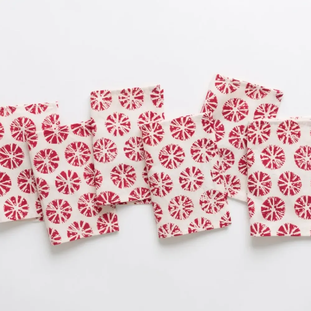 Pomegranate Inc India Hicks Home Sea Biscuit Red Cocktail Napkins Best