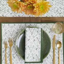 Pomegranate Inc India Hicks Home Sea Ferns & Domino Hunter Green Placemat | Set of 4