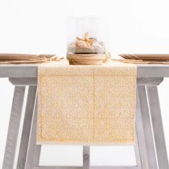 Pomegranate Inc India Hicks Home Seashell Golden Table Runner New