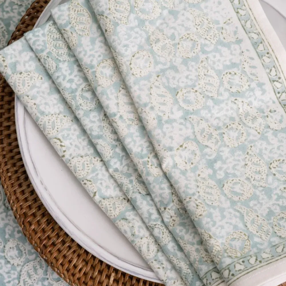 Pomegranate Inc India Hicks Home Seashell Seafoam Napkin | Set of 4 New