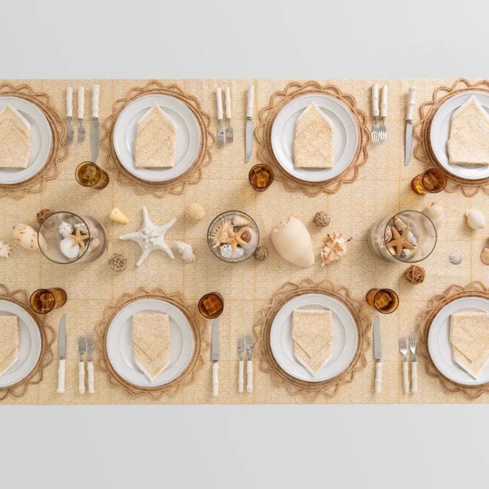 Pomegranate Inc India Hicks Home Seashell Golden Tablecloth