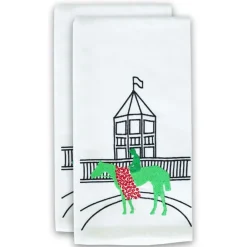Pomegranate Inc Kentucky Derby Winner's Circle Embroidered Tea Towels