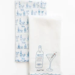 Pomegranate Inc Martini Linen Tea Towels Outlet