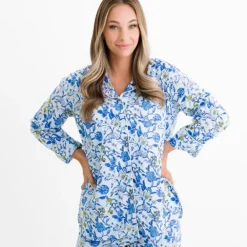 Pomegranate Inc Mila Floral Blue Pajama Top Discount