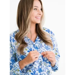 Pomegranate Inc Mila Floral Blue Pajama Top Discount