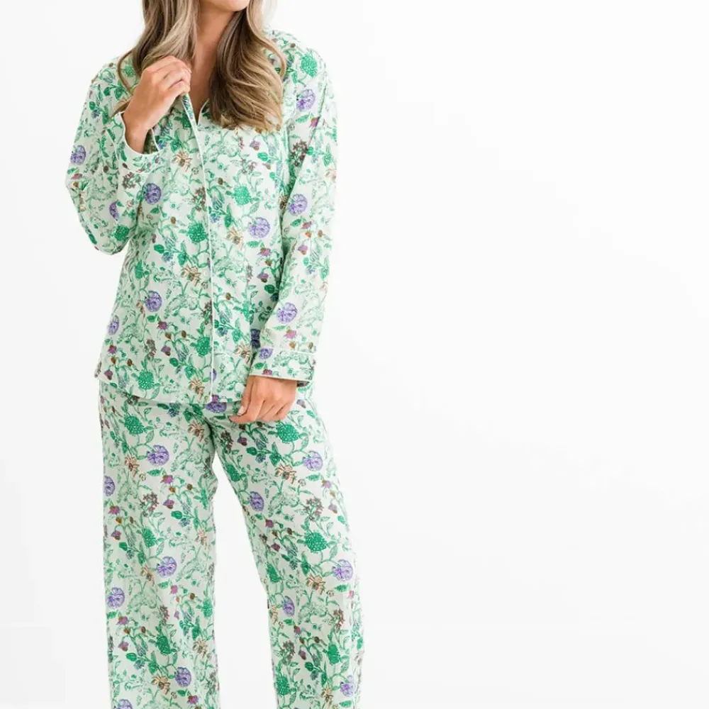 Pomegranate Inc Mila Floral Emerald Pajama Top Sale
