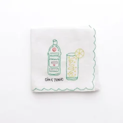 Pomegranate Inc Mixed Drink Embroidered Linen Cocktail Napkins | Set of 6 Outlet