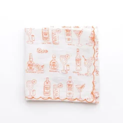 Pomegranate Inc Mixed Drink Printed Linen Cocktail Napkins | Set of 6 Hot
