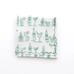 Pomegranate Inc Mixed Drink Printed Linen Cocktail Napkins | Set of 6 Hot
