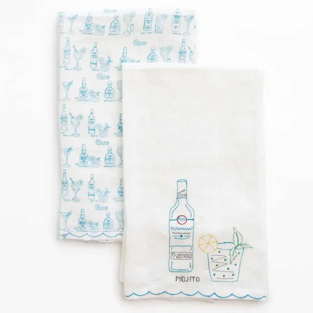 Pomegranate Inc Mojito Linen Tea Towels New