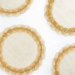 Pomegranate Inc Mustard Poplar Leaf Rice Paper Placemat | Set of 4 Hot