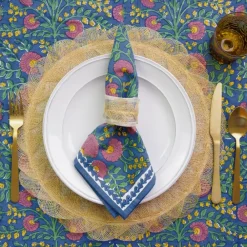 Pomegranate Inc Mustard Poplar Leaf Rice Paper Placemat | Set of 4 Hot