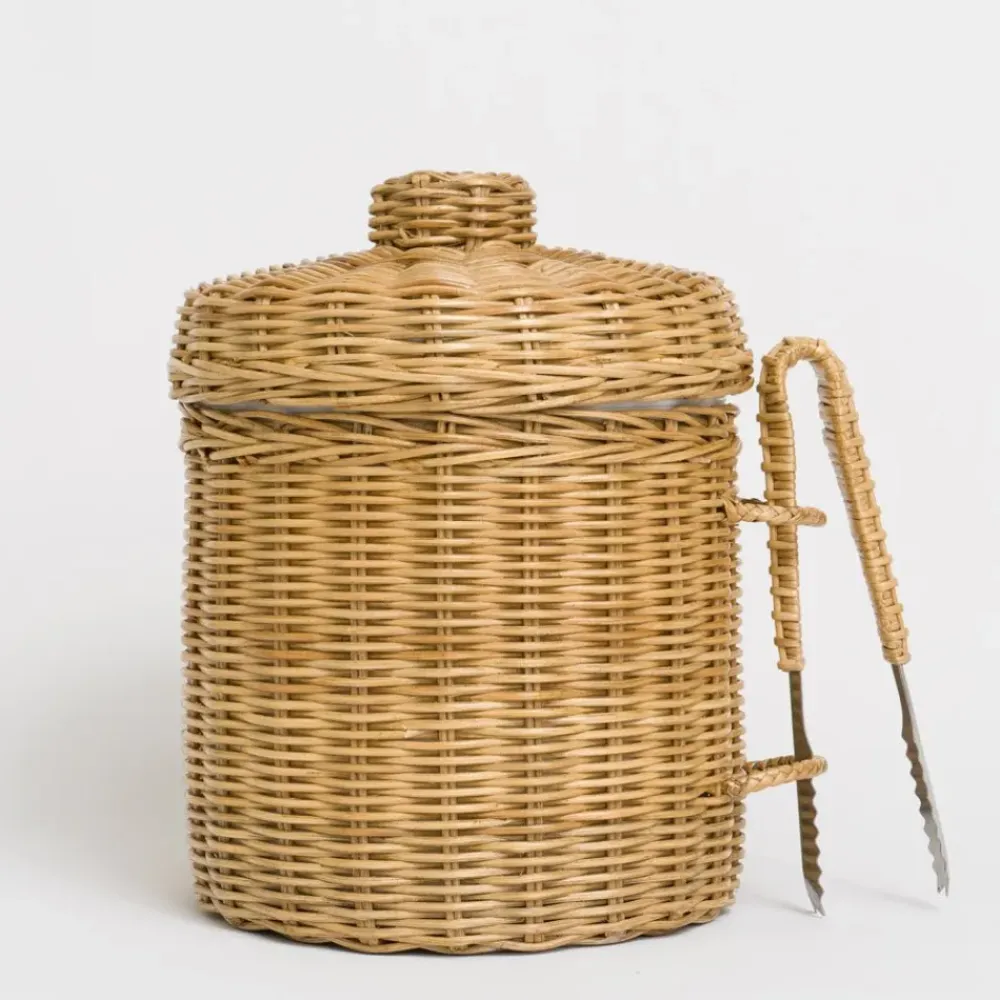 Pomegranate Inc Natural Wicker Lidded Ice Bucket Hot