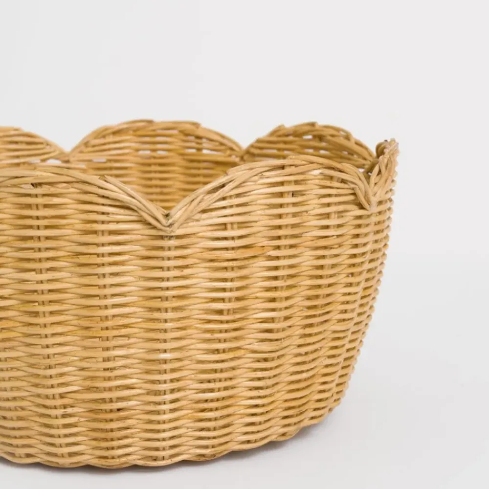 Pomegranate Inc Natural Wicker Scalloped Bowl Clearance
