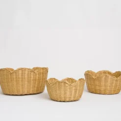 Pomegranate Inc Natural Wicker Scalloped Bowl Clearance