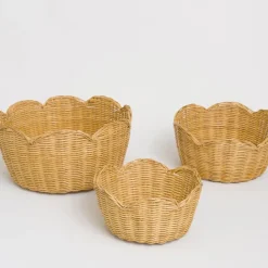 Pomegranate Inc Natural Wicker Scalloped Bowl Clearance
