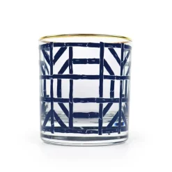 Pomegranate Inc Navy Bamboo Bourbon Glass | Set of 4 Clearance