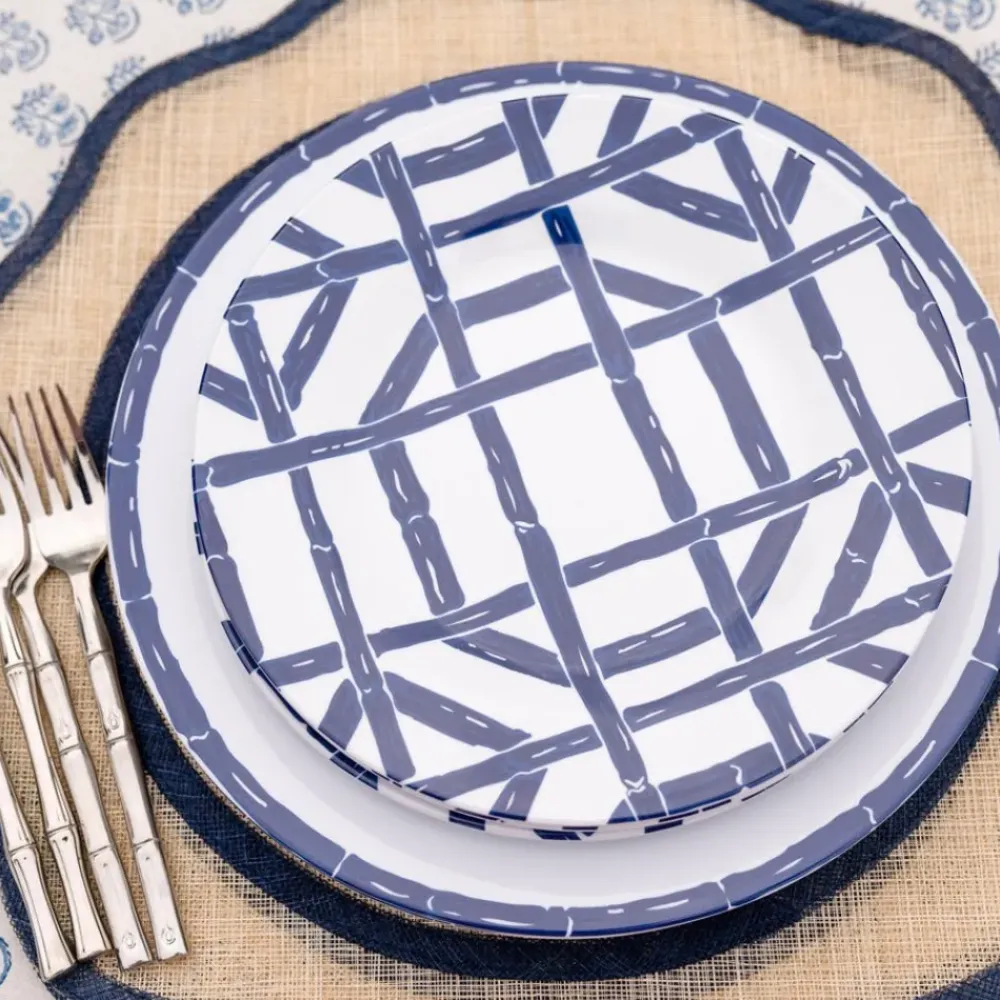 Pomegranate Inc Navy Bamboo Melamine Luncheon Plates Outlet